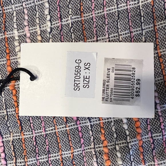 THML Top Boutique 100% Cotton Boho Peplum Flutter Sleeve Festival NWT Size XS - Picture 3 of 5